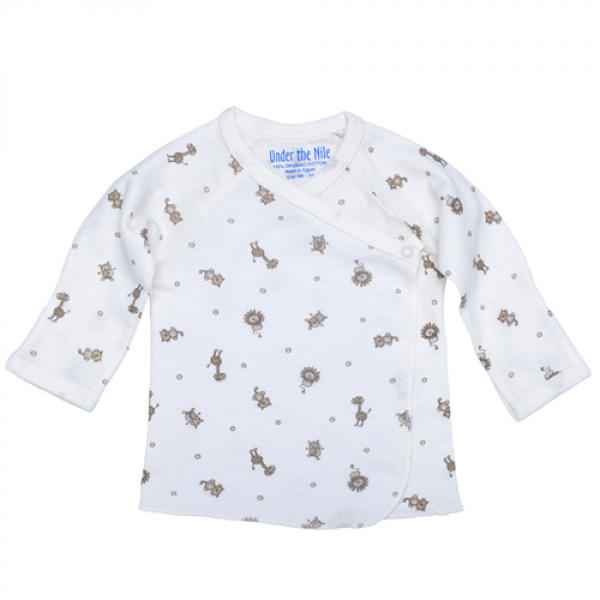 Organic Cotton Side Snap Shirt (L/S) - Animal Print (3-6M) - Under the Nile - BabyOnline HK