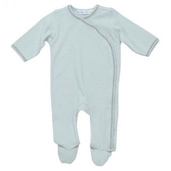 Organic Cotton Side Snap Footie (thick) - Misty Blue (6M)