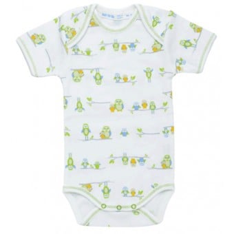Organic Cotton Baby Bodysuit (S/S) - Owl Print (0-3M)