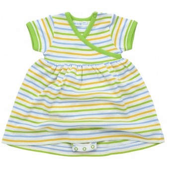 Organic Cotton Infant Dress with Bloomer - Sherbet Stripe (0-3M)