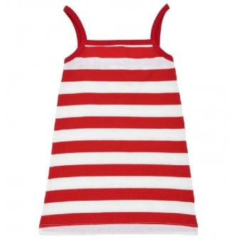 Organic Cotton Toddler Tank Dress - Red Rugby (12M)